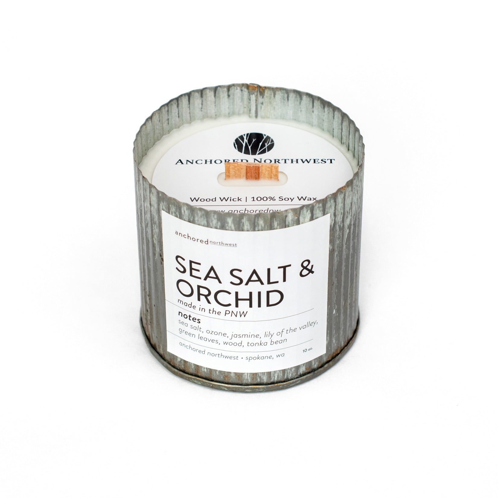 Sea Salt & Orchid 10oz Tin Woodwick Candle