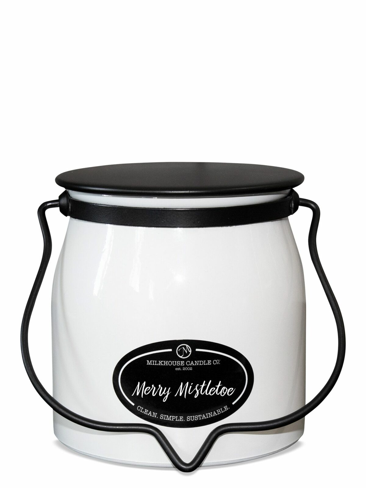 Butter Jar 16 oz: Merry Mistletoe