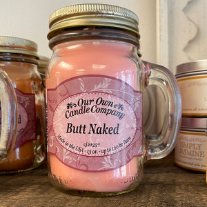 Butt Naked Mason Candle
