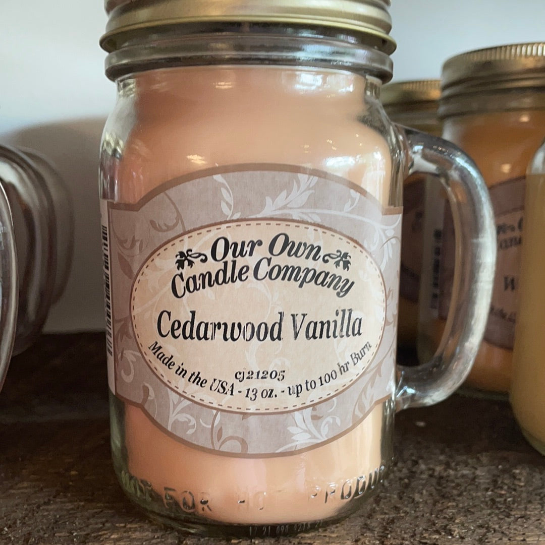 Cedarwood Vanilla Mason Candle